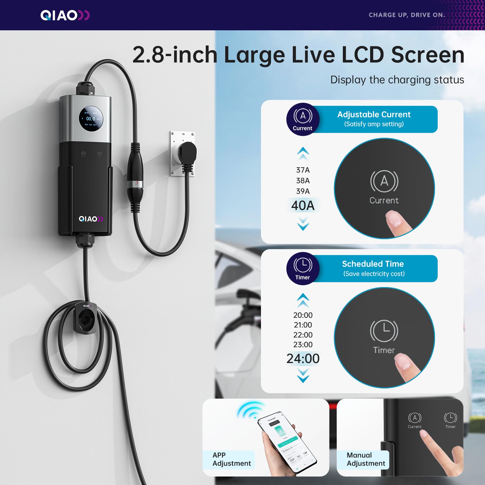 QIAO Level 2 EV Charger SAE J1 - огляд і ціна Ev Charger Adapter