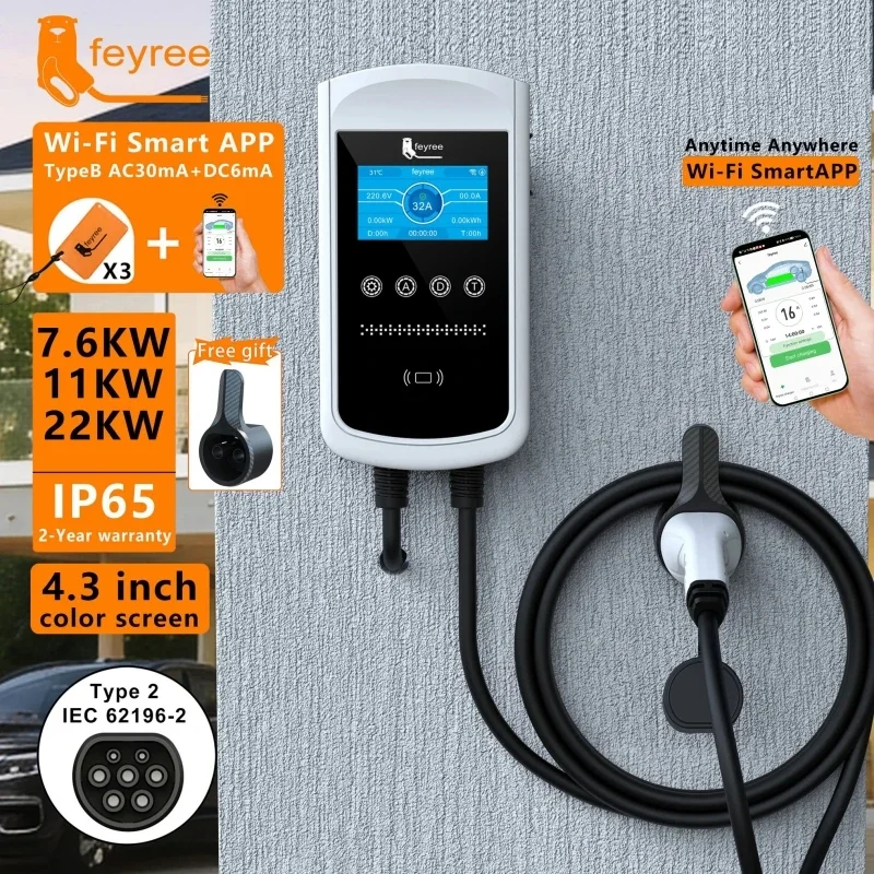Feyree Type2 EV Charger 32A 7. - огляд і ціна Home Ev Charger