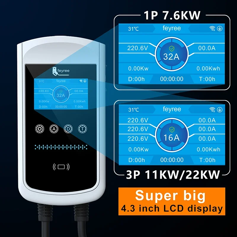 Feyree Type2 EV Charger 32A 7. - огляд і ціна Home Ev Charger